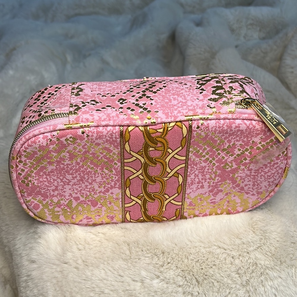NWOT Estée Lauder Pink And Gold Cosmetic Case
